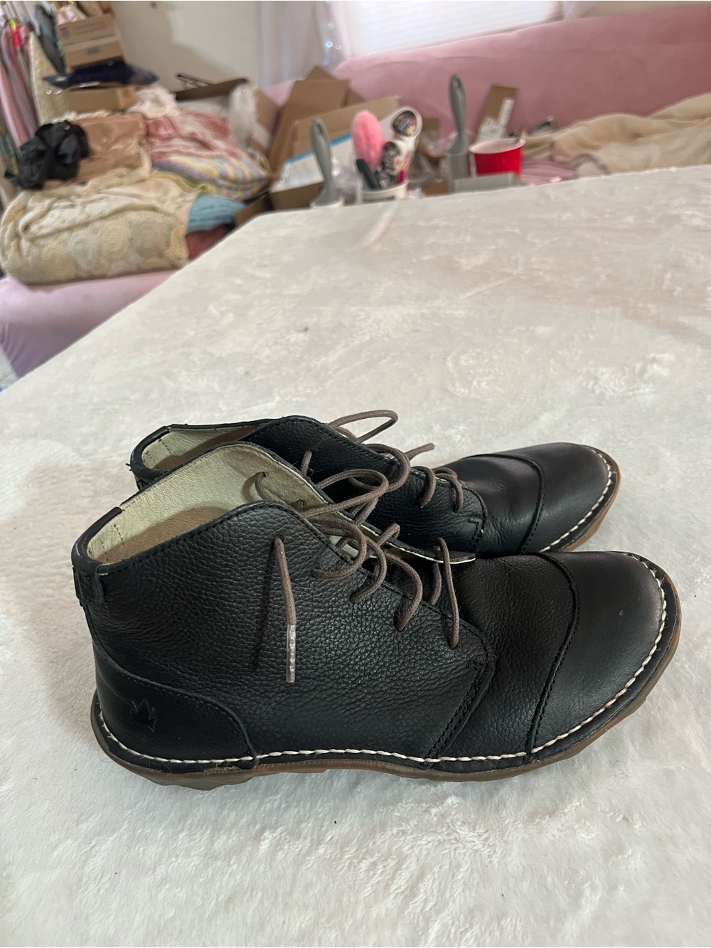 El Naturalista 38 Rare Lace Up Ankle Boots Purimusac Vidata Leather Flat Walking